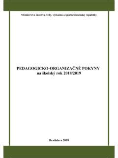 PEDAGOGICKO ORGANIZAýNÉ POKYNY na školský pedagogicko organiza 253