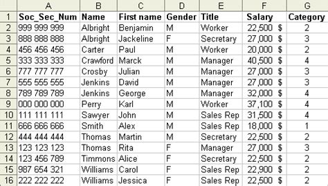 Microsoft Excel Data Lists