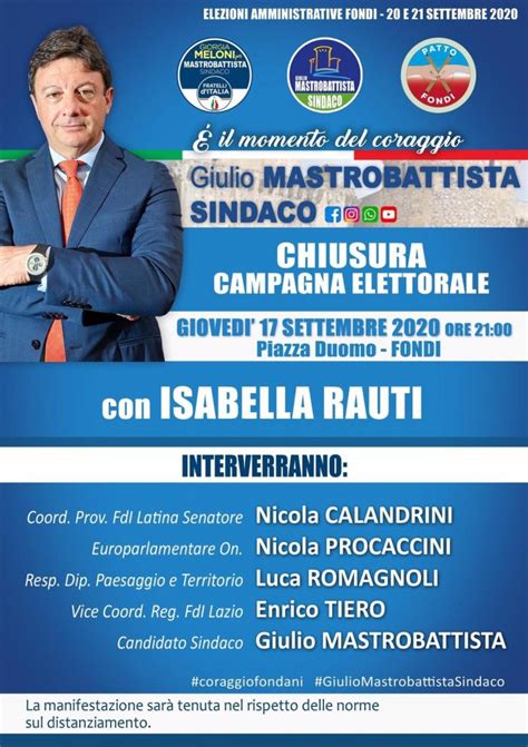 Giovedì 17 Settembre Ore 21 00 Chiusura Della Campagna Elettorale