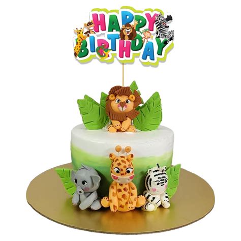 Buy Festiko Jungle Theme Happy Birthday Cake Topper Cake Decoration