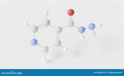 Isoniazid Molecule 3d Molecular Structure Ball And Stick Model