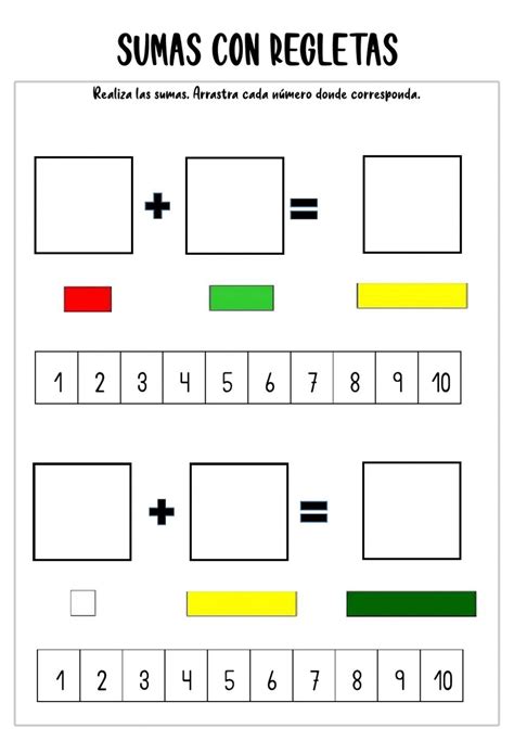 Sumas Con Regletas Interactive Worksheet Cuisenaire Rod Math