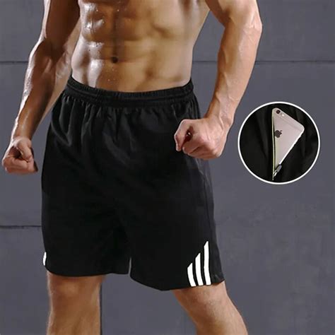 New Men Fitness Bodybuilding Shorts Man Summer Gyms Workout Male Breathable Mesh Quick Dry