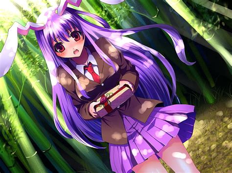 1920x1080px Free Download Hd Wallpaper Purple Haired Female Anime Character Holding T