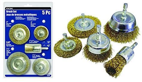 5 Piece Wire Brush Set 14 Inch Hex Shanks For Drill