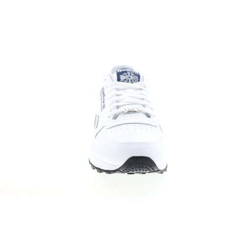 Reebok Classic Leather Mens White Leather Lace Up Lifestyle Sneakers S ...