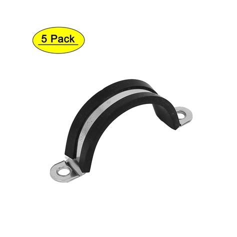 Unique Bargains 38mm U Clips EPDM Rubber Lined Mounting Brackets 5pcs ...