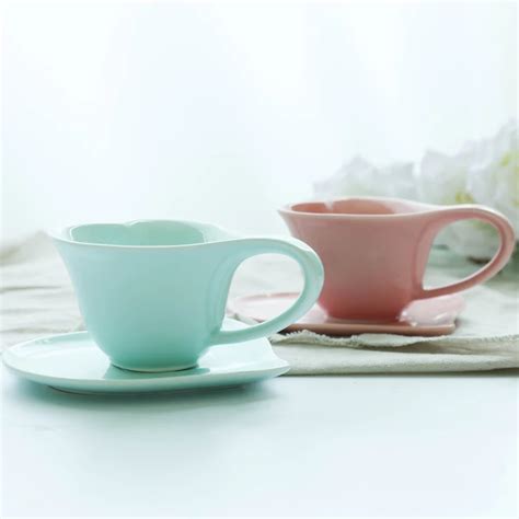 Ceramic Heart Shape Tea Cup Saucers For Ts Buy Coffee Mug With Spoon Ceramic Coffee Mug