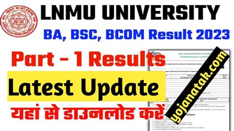 Lnmu Part Result Lnmu Part Result Date Lnmu