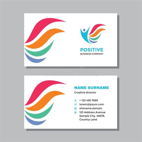 Business Visit Card Template With Logo Concept Design Positive