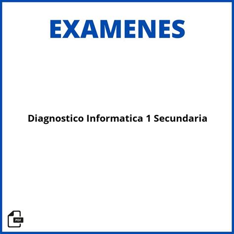 Examen Diagnostico Inform Tica Secundaria Pdf