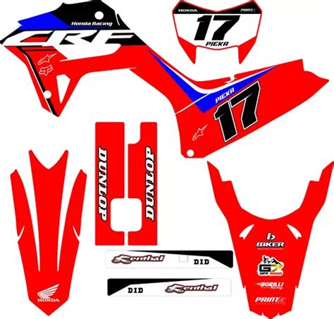 Kit Adesivos Motocross Graficos Crf 250f Holográfico 070mm