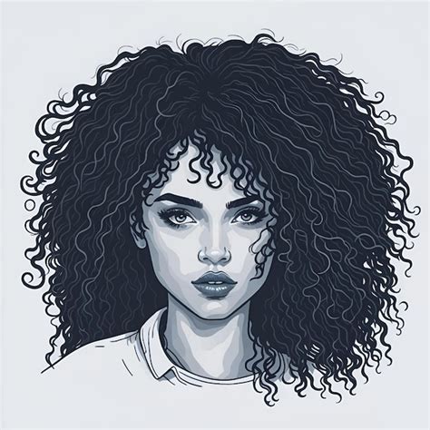 Retrato Hermoso De La Muchacha Con La Ilustraci N Del Vector Del Pelo