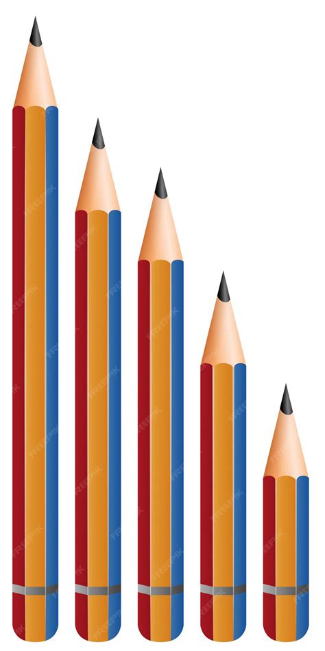 premium vector  sizes  pencils  white background