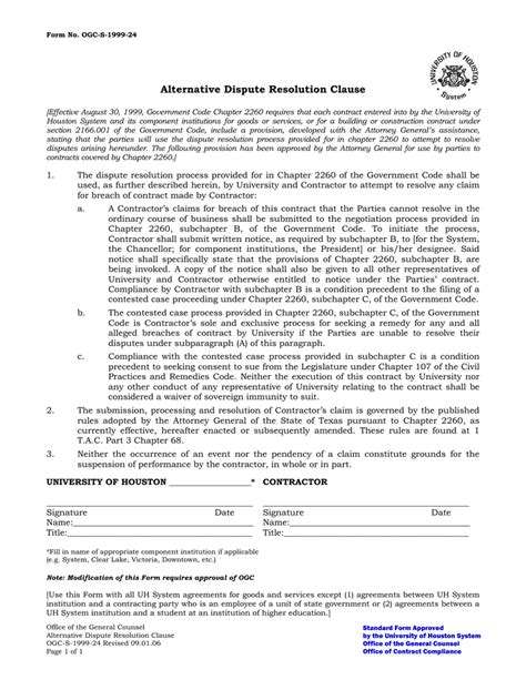 Conflict Resolution Agreement Template PARAHYENA