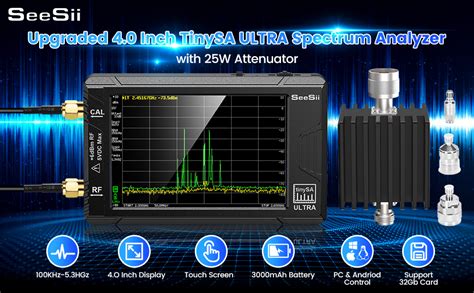 Seesii Tinysa Ultra Spectrum Analyzer With 25w Attenuator 4 0 Inch