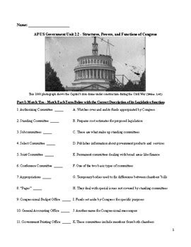 Ap Us Government Unit Structures Powers And Functions Of Congress