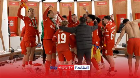 Liverpool S Jubilant Dressing Room Celebrations Football News Sky Sports