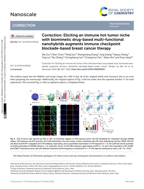 PDF Correction Eliciting An Immune Hot Tumor Niche With Biomimetic