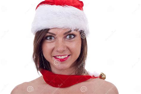 Girl Wearing A Christmas Cap Stock Image Image Of Beautiful