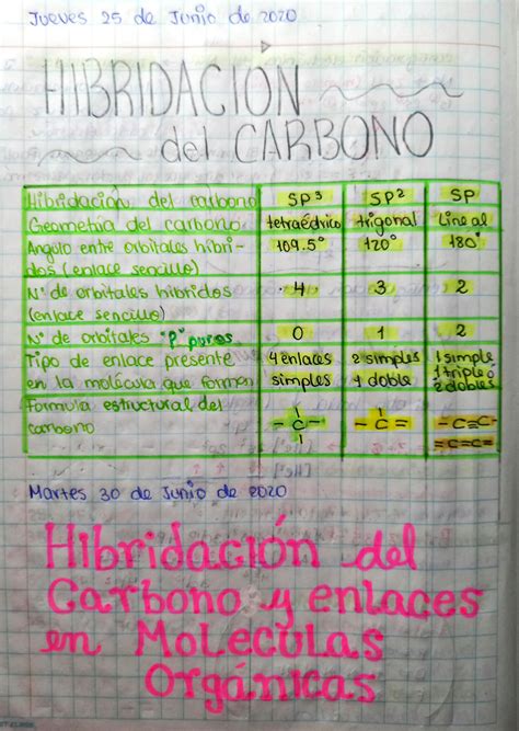 Solution Hibridacion Del Carbono Y Enlaces En Moleculas Organicas