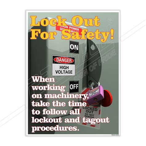 Lockout Tagout Safety Posters Protector Firesafety