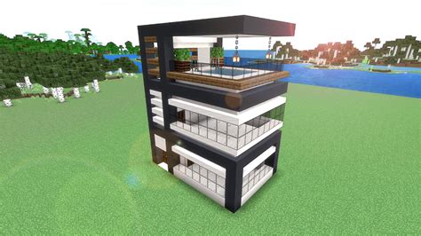 【マイクラ建築】12×8のスペースで作れるオシャレなプール付きのモダンハウス Minecraft Build Youtube