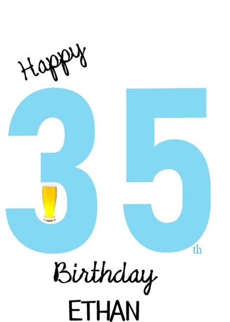 Personalised 35th Birthday Card for Him 35 Thirty Five - Etsy