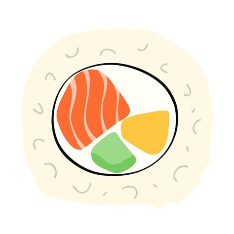 Ilustração em vetor rolo de sushi sem costura Vetor Premium