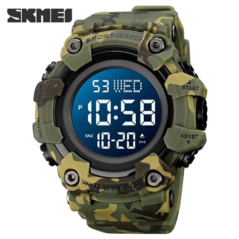 SKMEI Reloj electrónico de lujo para hombre cronógrafo Digital con