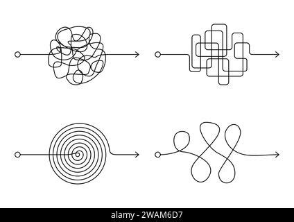 Confused Process Chaos Line Symbol Tangled Scribble Idea Vector