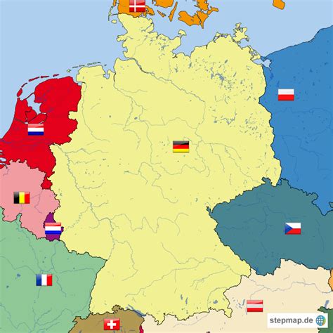 Nachbarländer Deutschlands Von Lisbert14teachers Landkarte Für