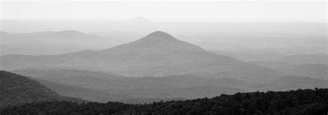 Blue Ridge Mountain Panorama Black And White Landscape Photograph