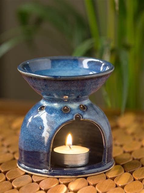 Buy Exclusivelane Blue Ceramic Dual Glazed Handcarafted Studio Pottery