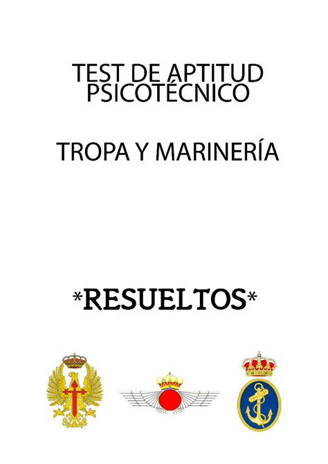 PDF Libro De Test De Aptitud Psicotecnico Tropa Y Marineria Del