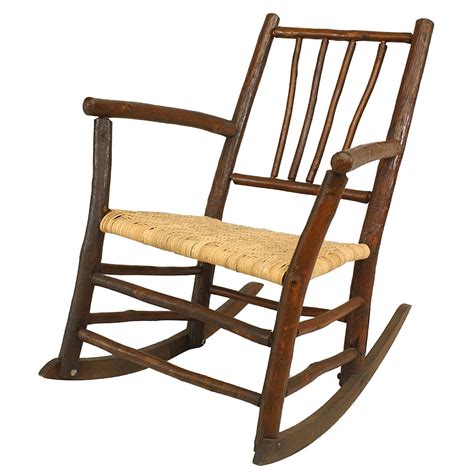 Early 20th Century American Rustic Old Hickory Rocking Chair For Sale