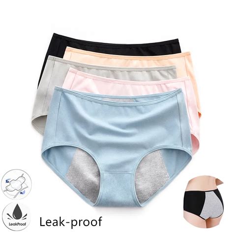 Women Culottes Menstruelles Cotton Panties For Menstruation Mid High