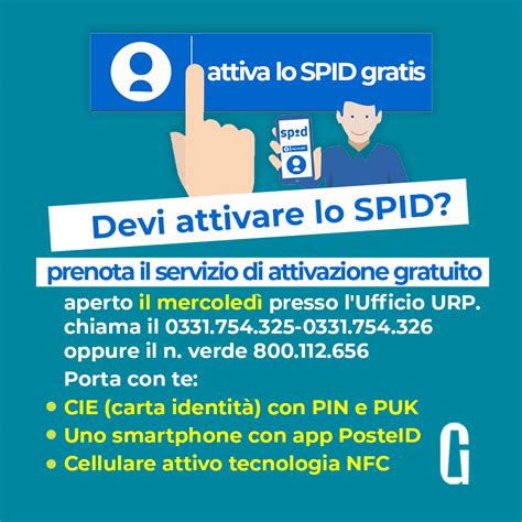 ATTIVAZIONE GRATUITA DELLO SPID PRESSO GLI UFFICI URP Comune Di Gallarate