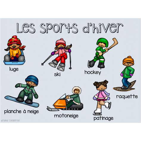 Affiche Sports D Hiver Vocabulaire