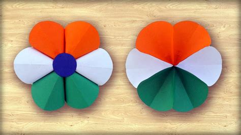 Tricolor Paper Flower Decoration Republic Day Craft Independence