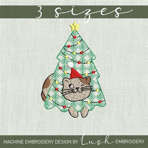 Christmas Cats Machine Embroidery Design 3 Sizes Etsy