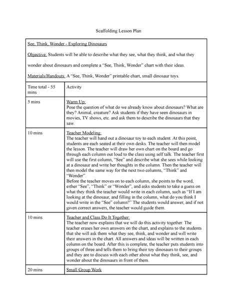 Edex 544 Scaffolding Lesson Plan Scaffolding Lesson Plan See Think