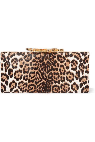 Jimmy Choo Celeste Embellished Leopard Print Calf Hair Clutch In