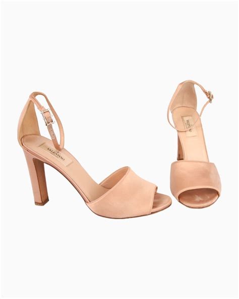 Sandália Valentino Original Cetim Nude Feminina