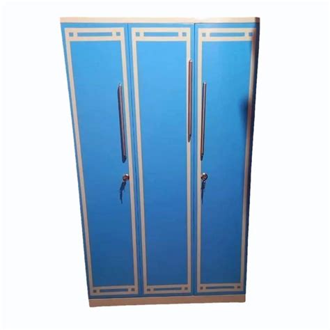 Blue Triple Hinged Door Iron Almirah Without Mirror With Locker At Rs