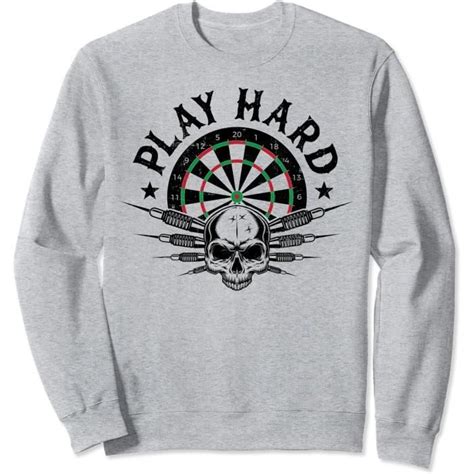 Play Hard Darts Dartboard Dart Board Vintage Skull Sweatshirt Y4106 Cdiscount Jeux Jouets