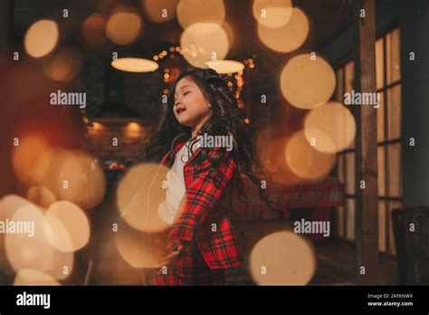 Active Japan Kid Girl With Stylish Long Brunette Hair Model Pose At
