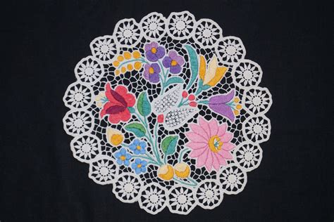 Hungarian Kalocsa Richelieu Circle Doily Cm Hand Etsy In