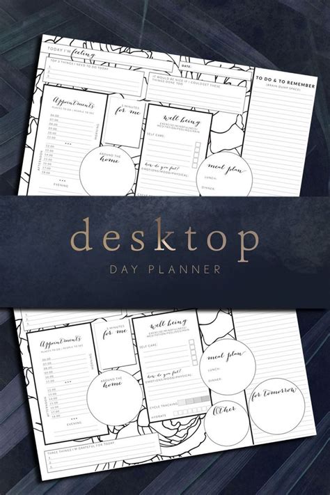 the desktop planner is shown on top of a desk