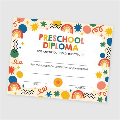 Printable Preschool Graduation Editable Diploma 58 Off